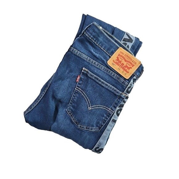 Levi's 502 Jean 20Reg Blue Tapered Leg Denim Tag 30x30 LEVI'S Spelled Out On Leg - Picture 9 of 16